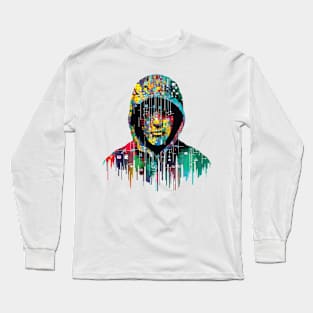 Hacker Game Urbain City Life Mistery Shadow Abstract Long Sleeve T-Shirt